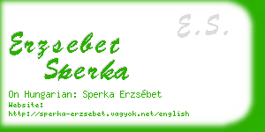 erzsebet sperka business card